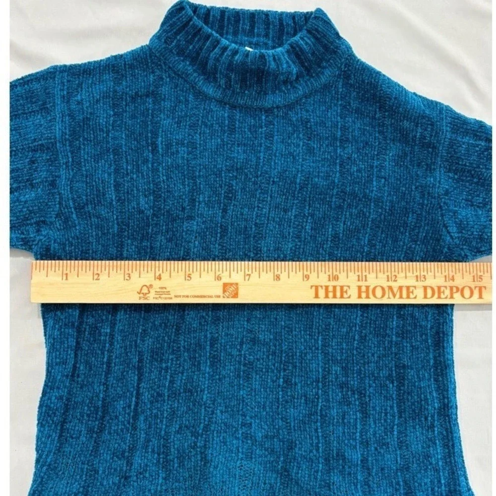 Vintage 1998 Gymboree Kids‎ Teal Blue Mock Neck Ribbed Sweater Size M 3-4